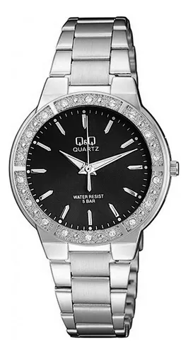 Reloj Q&q Qyq Q985j010 Elegante Star Diamond Mujer +estuche