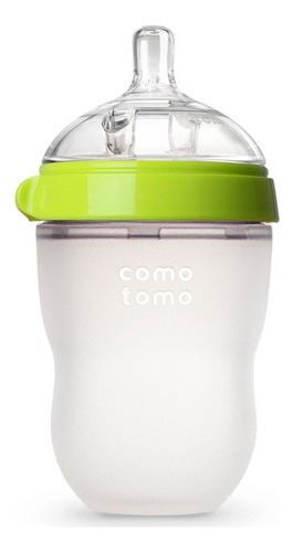 Mamadeira Baby Bottle Comotomo Verde 250ml Silicone +3m