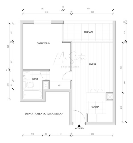 Departamento Argomedo 1d + 1b - 45 Mt2 Total