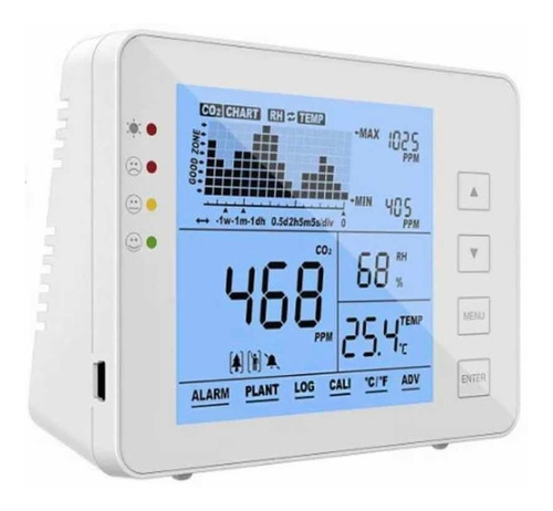 Medidor De Dióxido De Carbono Co2 Multifuncional Portátil