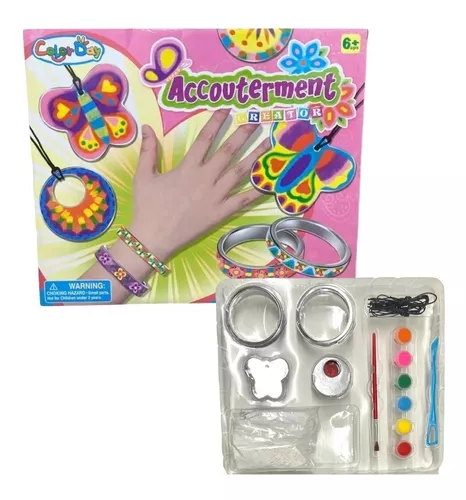 Kit Set Infantil Para Armar Pulseras Y Collares Bijouterie