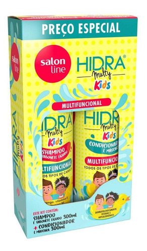 Imagem 1 de 5 de Kit Shampoo +condicionador Hidra Multy Kids 300ml Salon Line
