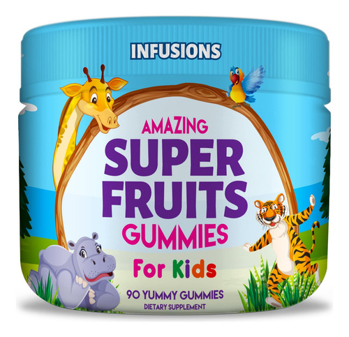 Infusions Super Fruit Gummies Para Ninos, 90 Unidades, Suave