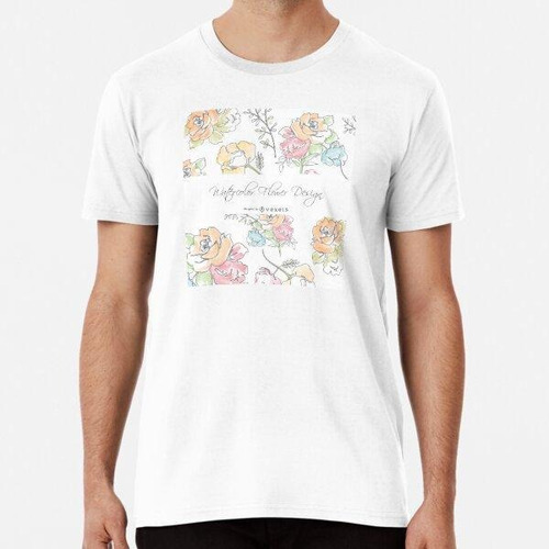 Remera Dibujo De Acuarela De Flores Algodon Premium 