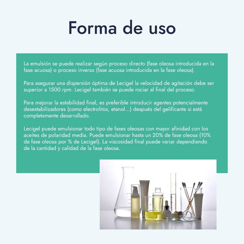 Imagen 5 de 10 de Lecigel Gelificante Espesante 10g (serum, Cremas En Gel)
