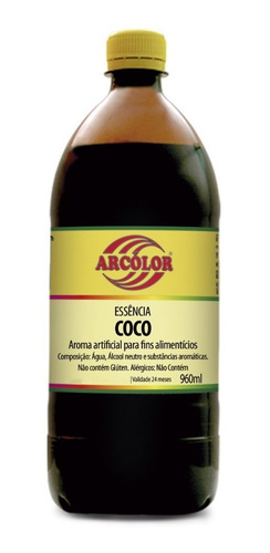 Essência Artificial Comestível 960ml Arcolor Sabor Coco