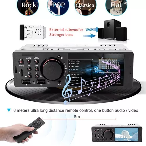 1 Din Car Radio HD Audio Estéreo Reproductor Multimedia Bluetooth MP5