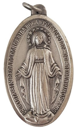 Medalla Virgen De La Medalla Milagrosa  39x22 Plata 900 