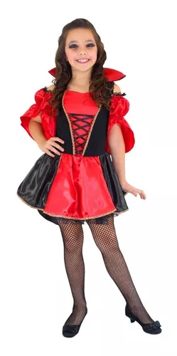 Fantasia Halloween Vampira Elvira Infantil