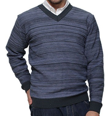 Sweater Canetti - Escote En V Rayado Con Mohair - Art. 1501