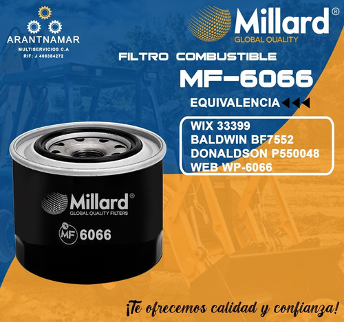 Filtro De Combustible  Millard Mf-6066/wix 33399/p550048