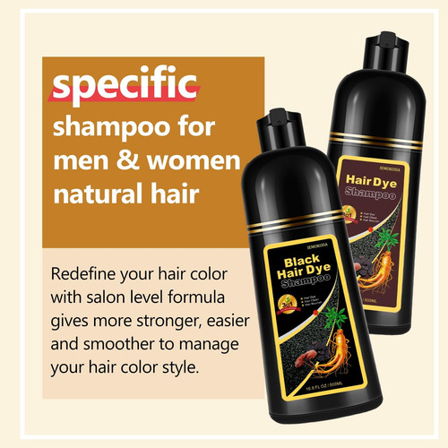 Shampoo Instantâneo Para Tintura De Cabelo Castanha 3%