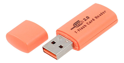 Lector Tarjeta Microsd Carcasa Naranja Usb 2.0 T-flash 00b