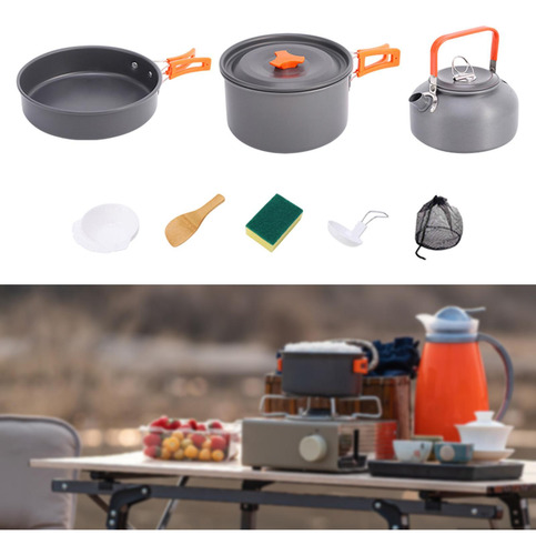 Juego De Utensilios De Cocina Para Acampar Con Bolsa De