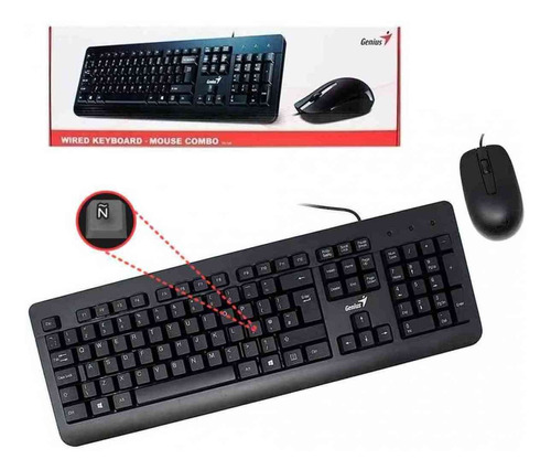 Teclado En Español Usb Y Mouse Usb Genius Ref Km-160       