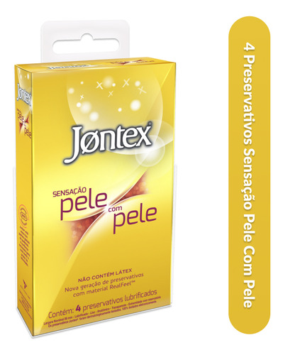 Preservativos Sensação Pele Com Pele Lubrificado Jontex 4 Un
