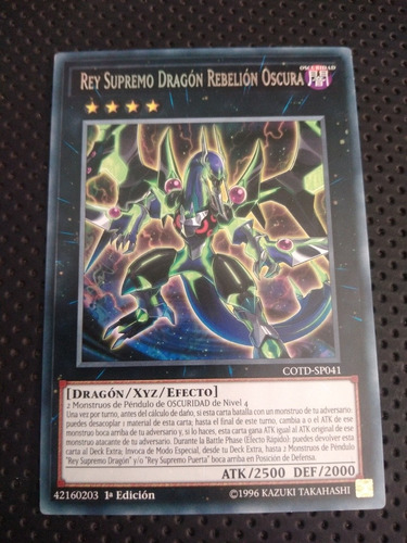 Carta Yugioh Supreme King Dragon Dark Rebellión En Español 