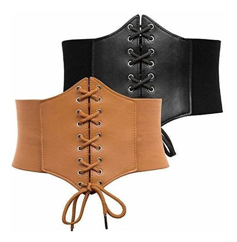 Más Tamaño Faux Piel Corset Estilo Ancho Correa Mnnlk