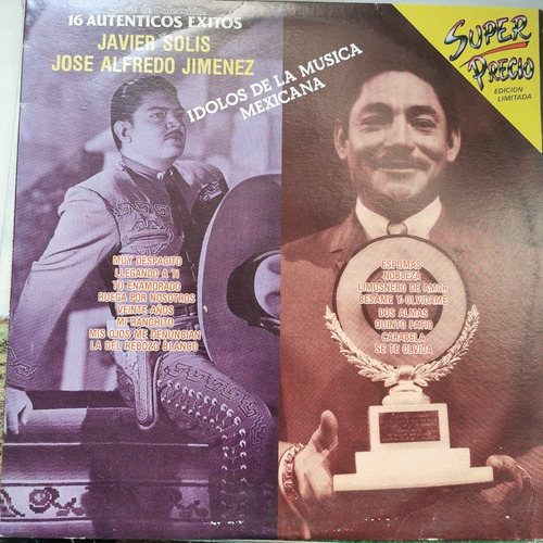 Disco Lp:javier Solis Y Alfredo Jimenez- Idolos De La Musica