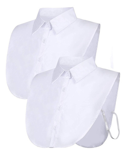 Blusa Desmontable Con Cuello Falso De 2 Piezas, Media Camisa