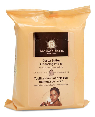 Toallitas Húmedas Con Manteca De Cacao Para Rostro Mujer 25p
