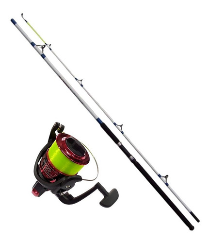 Combo Pesca Caña 2.10 + Reel Frontal + Accesorios Explorer 