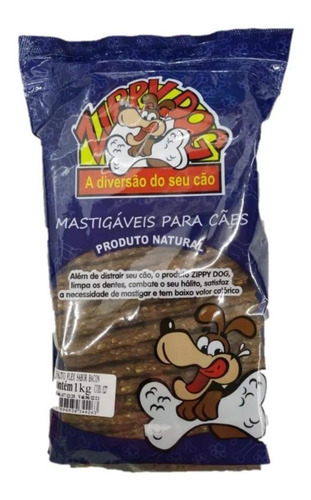 Palitos Mastigáveis Bacon Ossos Flexíveis Cães Zippy Dog 1kg