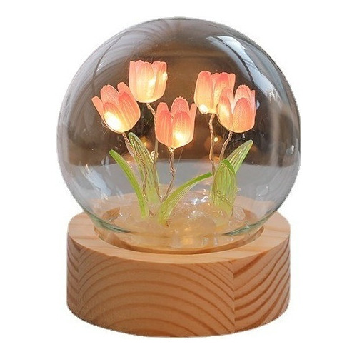 Lámpara De Noche Con Forma De Mini Tulipán Para Decoración D