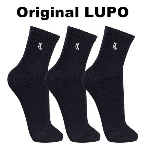 Imagem 3 de 7 de Kit 10 Pares Meia Lupo Cano Médio Masculina Atacado Original