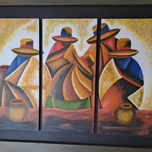 Cuandro Tríptico Peruanos Decoración Arte