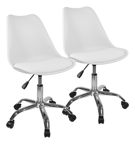 Imagen 1 de 7 de Sillas X2 Tulip Escritorio Con Ruedas Asiento Regulable Ct