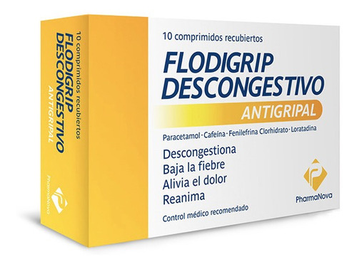 Imagen 1 de 5 de Flodigrip Descongestivo X 10 Comp (antigripal) - Pharmanova®