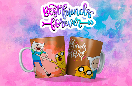 Taza Mejores Amigos Hora De Aventura, Jake Y Finn.