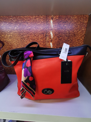 Imagen 1 de 3 de Bolso Marca Cloe Fashion Cuadrado Color Naranja