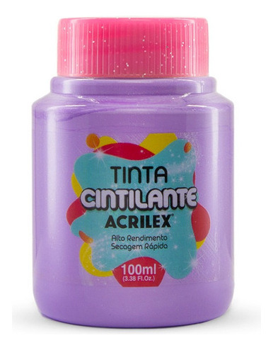 Tinta Artesanato Cintilante 100ml - Lilás 528 - Acrilex