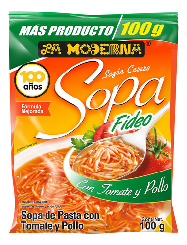 La Moderna Sopa De Fideo Con Tomate Sabor A Pollo
