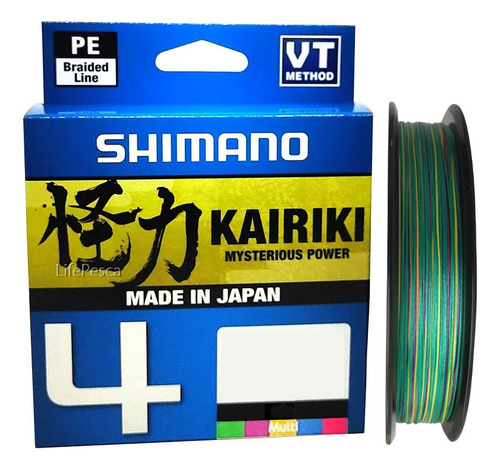 Linha Mult. Shimano Kairiki 4x 0,20mm 20lbs/9,1kg - 300 M Cor Multicolor
