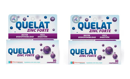 Quelat Zinc Forte X 30 Comprimidos X 2 Unidades.