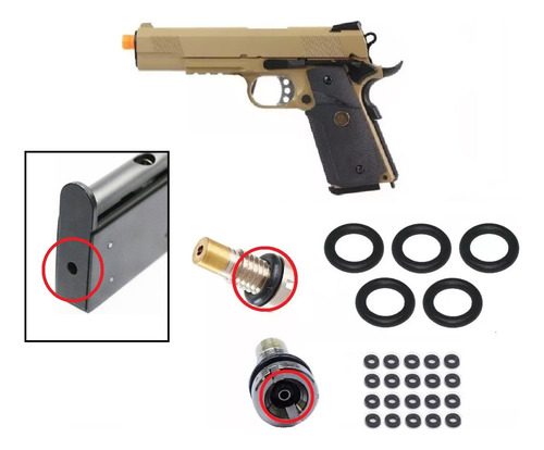 Orings Valvula Entrada Magazine Pistola 1911 Gbb Airsoft We®