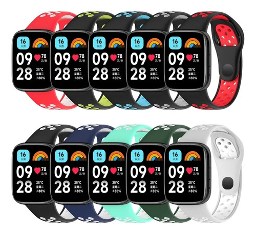 Correa De Silicon Deportiva Para Xiaomi Redmi Watch 3 Active