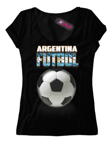 Remera Mujer Argentina Pelota Bandera  Ca13 Dtg Premium