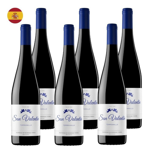 Kit 6 Vinhos Torres San Valentin Tempranilo Tint Espan 750ml