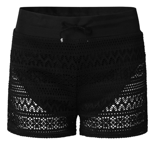 06 Pantalones Cortos De Encaje Negro For Mujer,
