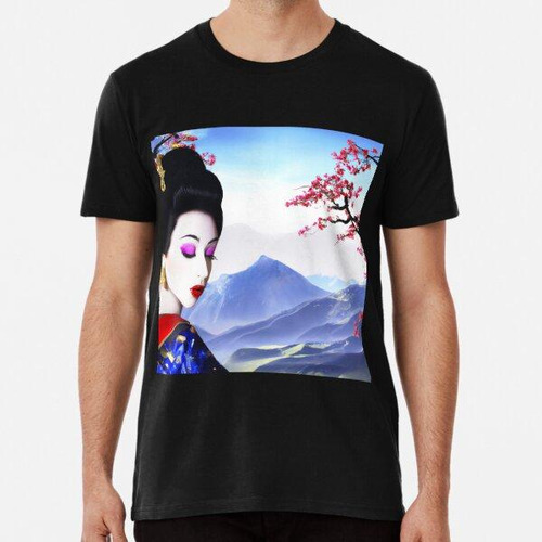 Remera Geisha En Paisaje Oriental Algodon Premium