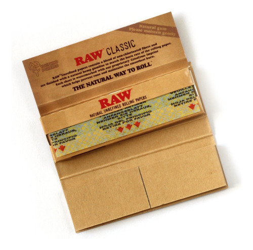 Rolling Papers Raw Classic, Unico Width, 68 Mm, 5 Cuadernill