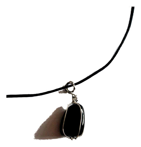 Collar Gema Onix Negro Natural