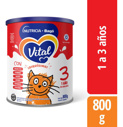 Leche En Polvo Vital 3 Bifibras X 800 6 Latas Nutricia Bago