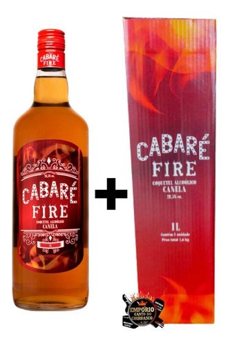 Imagem 3 de 7 de Cachaça Cabaré Fire - 1 Litro Sabor Canela