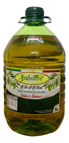 Aceite De Oliva Extra Virgen Prensado En Frio 5lts Sabattini