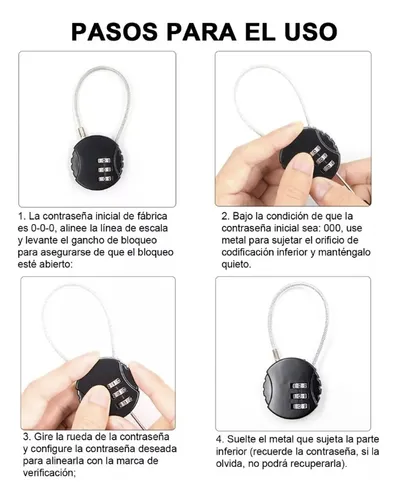 5pzs Candados De Combinación Mini Casillero Por Mochila